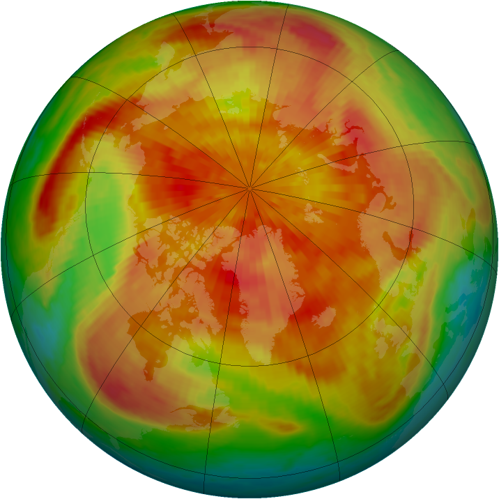 Arctic ozone map for 25 March 2001